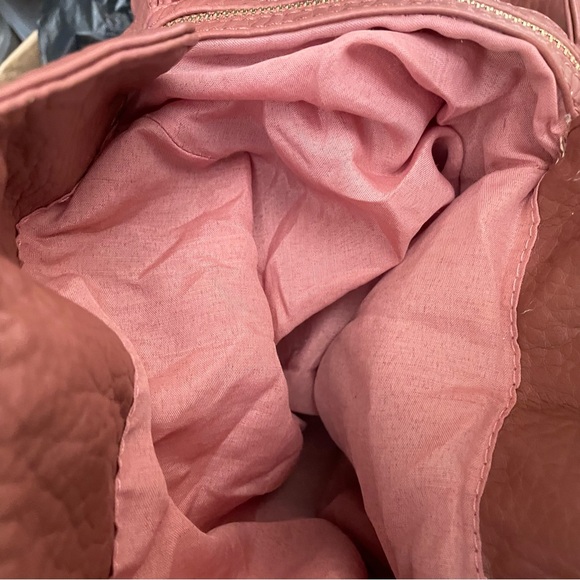 Under One Sky Faux Leather Exterior Brown Pouch Zipper Closure Pockets Inside - Picture 13 of 16